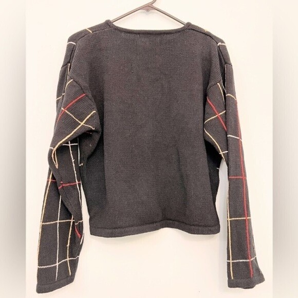 Women's LISE J. Vintage / Clasic Sweaters Casual Drop Shoulder Plaid Cardigan. - Picture 6 of 8